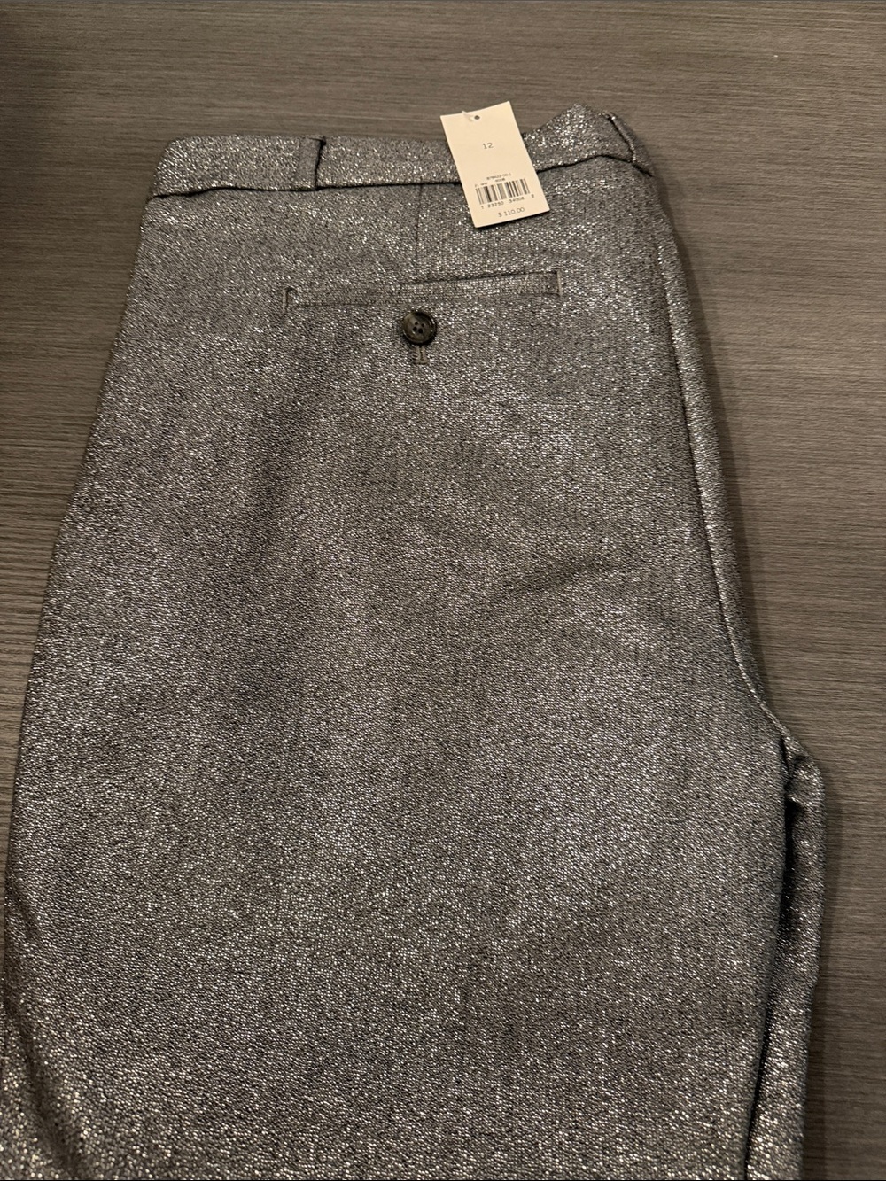 Banana Republic Silver Metallic Straight-Leg Pants